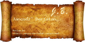 Jancsó Bertalan névjegykártya