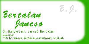 bertalan jancso business card