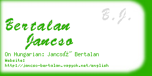 bertalan jancso business card